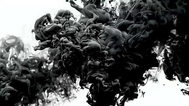 black ink  being poured onto  a white surface