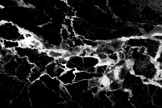 Black background marble wall texture for design art work. seamless pattern of tile stone with bright and luxury.