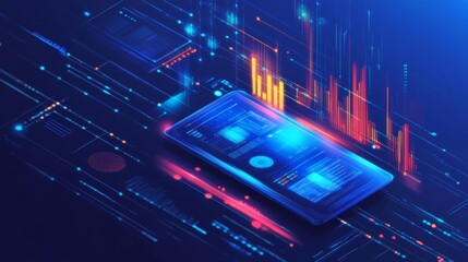 Blue Tech Finance Fintech Background