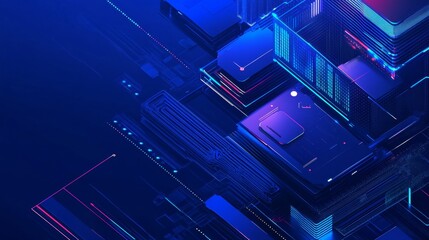 Blue Tech Finance Fintech Background