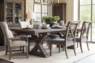 Cozy Simple Dining Area with Gray and Brown Accents