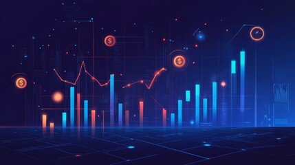 Blue Tech Finance Fintech Background