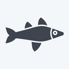 Icon Fish. related to Sea symbol. glyph style. simple illustration