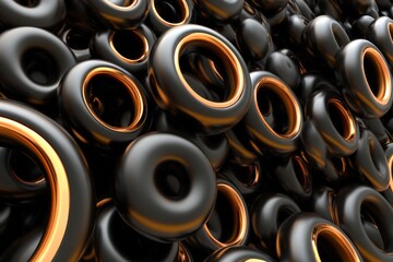 Black and Gold Ring Cluster