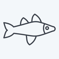 Icon Fish. related to Sea symbol. line style. simple illustration