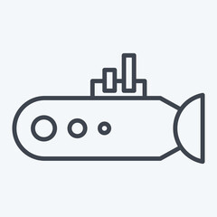 Icon Submarine. related to Sea symbol. line style. simple illustration
