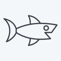 Icon Shark. related to Sea symbol. line style. simple illustration