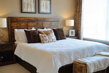 Cozy Bedroom with White Bedspread and Natural Light