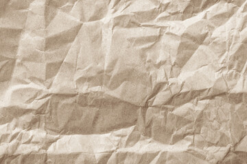 Crumpled brown paper texture background for design with copy space for text or image.