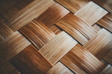 Woven Straw Texture Close-Up for Natural Decoration