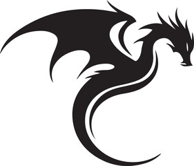Dragon Silhouette Logo, Dragon Vector, Dragon Clipart, Dragon Icon