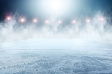 Hockey ice rink sport arena empty field backgrounds outdoors winter.