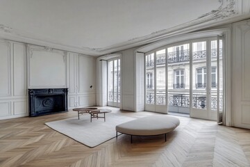 Spacious Living Room with Elegant Design and White Walls