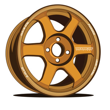  RAYS Wheels TE37 Vector Illustration - JDM Part
