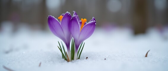 crocus in snow
