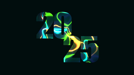 Happy new year 2025, Text new year 2025 on blue background