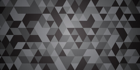 	
Abstract geometric black and gray background seamless mosaic diamond low polygon triangle texture wallpaper. Triangle shape retro wall grid pattern geometric ornament tile vector square element.