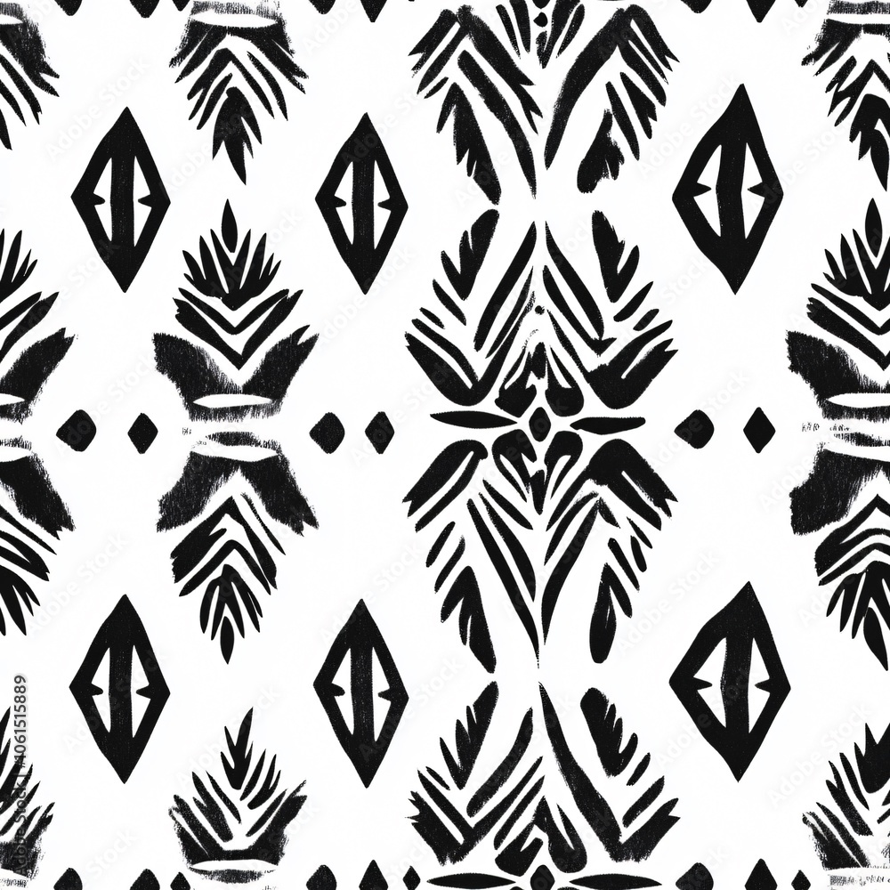 Poster tribal patterns(seamless pattern and tile image)
