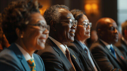 Global leaders at a diplomatic event with national flags backdrop.