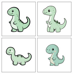 Cute Cartoon Dinosaur, Cute Dinosaur Vector, Cute Dinosaur Clipart, Cute Dinosaur Icon