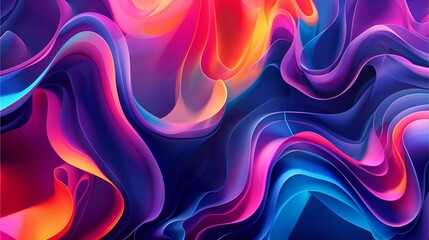 Obraz premium Abstract swirls of neon colors representing the evolution of digital marketing strategies