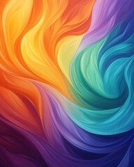 Obraz premium Colorful abstract wave art, vibrant flow of smooth textures.