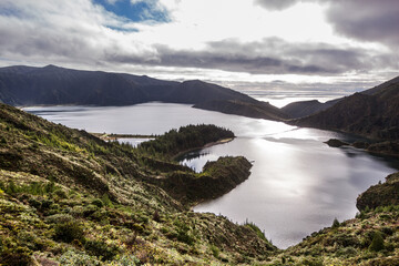 Lagoa Do Fogo lake on Sao Miguel island , Azores , Portugal