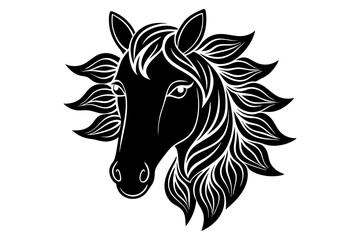 Elegant Horse Head Ornament vector illustration