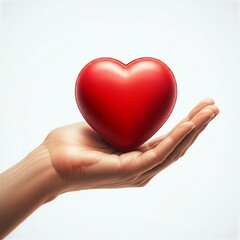 Fototapeta premium heart, love, hand, red, valentine, symbol, hands, holding, woman, care, shape, concept, romance, finger, health, giving, human, day, gift, give, palm, romantic, hold, heart