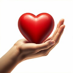 Fototapeta premium heart, love, hand, red, valentine, symbol, hands, holding, woman, care, shape, concept, romance, finger, health, giving, human, day, gift, give, palm, romantic, hold, heart