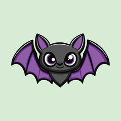 Cute Cartoon Bat, Cute Bat Vector, Cute Bat Clipart