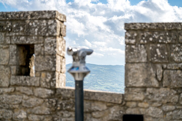 Stationary binoculars at the viewing point
