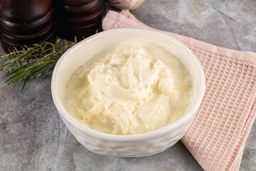 Italian soft young cheese stracciatella