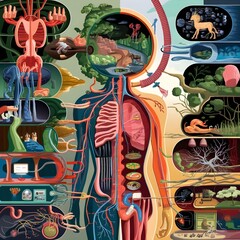 detailed illustration, comparing the human body to a finely-tuned machine. 