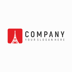 Fototapeta premium Eiffel Tower logo design element vector template
