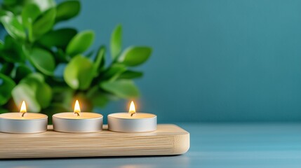 Calm Aromatherapy Candle Setup with Natural Elements