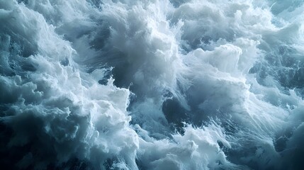 Dramatic Swirling Waves in Powerful Ocean Storm Scenery