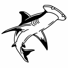 Hammerhead Line Art Vector Design