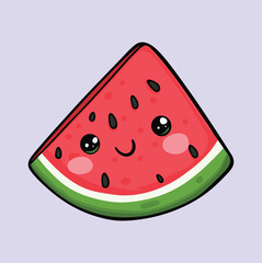 Cute Watermelon Slice, Cute Watermelon Vector, Cute Watermelon Clipart