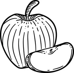 Vintage apple engraving style hand drawn vector illustration