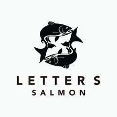 letter s salmon logo design element vector template