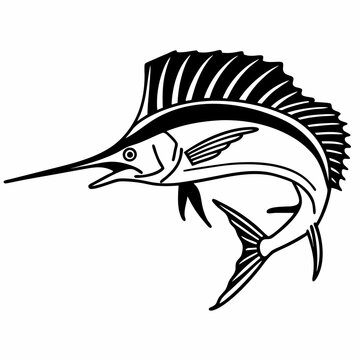 recommend clip art: Marlin Line Art Vector