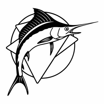 recommend clip art: Marlin Line Art Vector