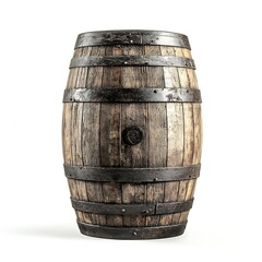 Fototapeta premium Wooden barrel isolated on a white background