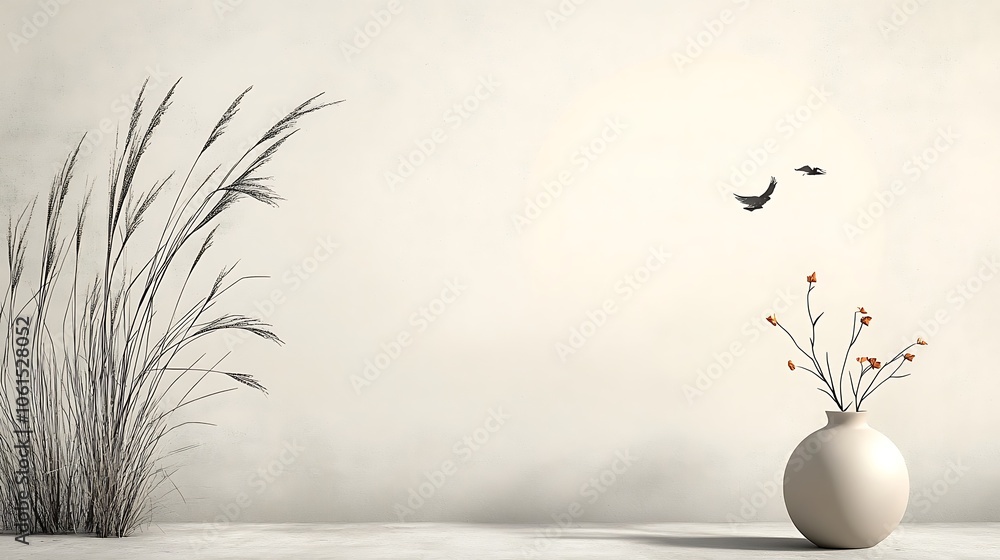 Poster minimalist circle wallpaper with subtle design elements