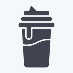 Icon Frappe. related to Coffee symbol. glyph style. simple design editable