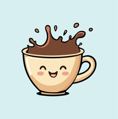 WebCute Coffee Splash, Cute Coffee Vector, Cute Coffee Clipart, Cute Coffee Icon
