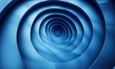 A spiral design in shades of blue, creating a sense of depth and movement.