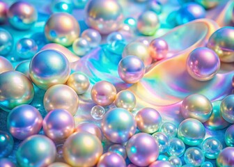 Vintage Holographic Pearl Abstract Wallpaper - Premium Quality Hologram Texture Design in Retro Style for Modern Aesthetic, Perfect for Backgrounds and Digital Art