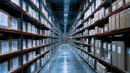 Fototapeta premium Data warehousing solutions storing and organizing large datasets for business use
